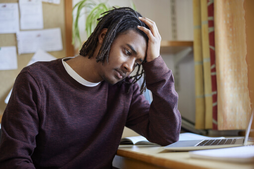 A Man suffering with Anxiety