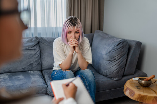 A woman during Counselling